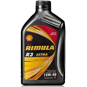 Óleo De Motor Shell Rimula R3 Extra 15W40 Lubrificante Mineral Para Motor Turbo Diesel CI-4 - 1 Litro