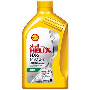 Óleo De Motor Shell HX6 15W40 Lubrificante Semissintético API SL - 1 Litro