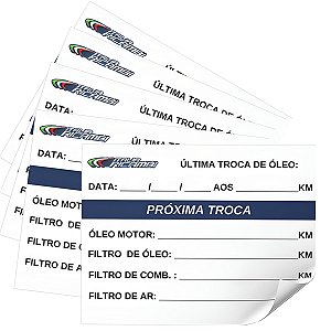 Kit 10 Etiqueta Controle De Quilometragem Marcação Proxima Troca De Oleo Revisao - Italia Ricambi