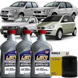 Kit Oleo 5W30 Api SP Dexos1 E Filtro Para Fiat Palio Siena Strada Idea Uno Mobi Fire