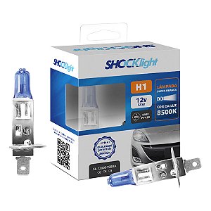 Par De Lampada H1 Luz Super Branca Halógena Shocklight 8.500 K Selo Inmetro
