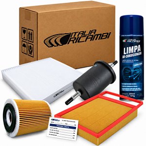 Kit filtros de ar óleo combustível e cabine + higienizar de ar condicionado para Fiat Grand Siena e Palio Etorq