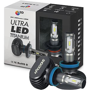 Par De Lampada H11 Ultra Led Titanium Shocklight 5.000 Lúmens 6000k