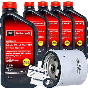 Kit Revisao Oleo Ford Motorcraft 5W20 Para Ford Ecosport 2017 Em Diante Focus 2014 Em Diante Motor 2.0