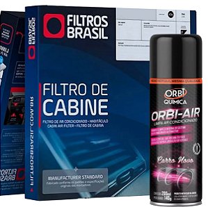 Kit filtro ar condicionado e higienizador para Renault Clio e Symbol