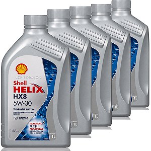 Kit 4 Litros De Óleo De Motor Lubrificante Shell HX8 5W30 Api SP Ilsac Gf-6A Semissintético