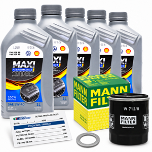 Kit óleo VW 5W40 e filtro para Crossfox Fox Gol Polo Saveiro Voyage e Virtus - 1.6 16V MSi