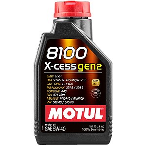 Oleo De Motor Lubrificante Carro Motul 5W40 8100 X-Cess Gen2 5W40 API SP 100% Sintético