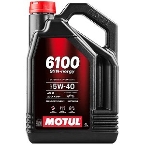 Galão 4 Litros Oleo Lubrificante De Motor Motul 6100 SYN-NERGY 5W40 API SP ACEA A3/B4 - 4 Litros