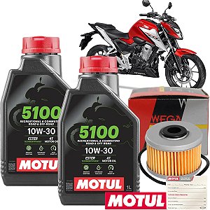Kit Troca De Oleo Motul 5100 10w30 E Filtro Cbr 250 Cb 300 Twister Xre Crf 250