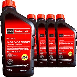 05 Litros De Óleo De Motor Original Ford Motorcraft 5w20 100% Sintético