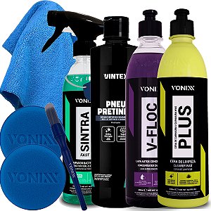 Kit Shampoo V-Floc Cera Carnauba Plus Limpador Sintra Fast Vonixx Pretinho Vintex