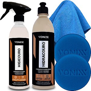 Kit Limpeza Estetica Limpar Hidratar Banco Couro Vonixx Higicouro Hidracouro 500ml