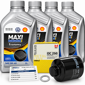 Kit óleo VW 5W40 filtro de óleo e anel de vedação - Gol Voyage Saveiro Fox Polo Kombi