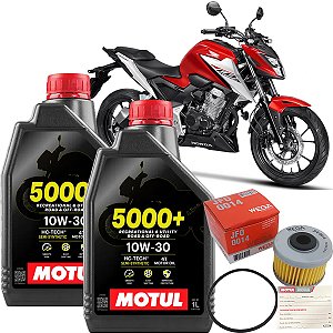 Kit Troca De Óleo Revisão Motul 10W30 5000+ Honda Cb 300R 250 Twister Xre 300 Nx