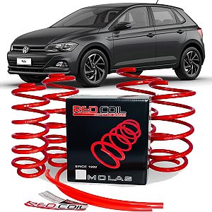 Kit Mola Esportiva Da Suspensão Red Coil Para Volkswagen Polo 1.0 1.6 2018 A 2026 - Vermelho