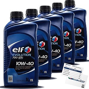 Kit 5 Litros Oleo De Motor Lubrificante ELF 10W40 Evolution Semissintético RN 0700/0710 ACEA A3/B4
