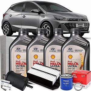 Kit Revisão Troca De Óleo 0W30 Hyundai Para Hb20 Creta 1.0 TGDI Turbo 2022 2023 2024 2025