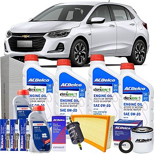 Kit Revisão 100.000 Km Troca De Oleo 0W20 Dexos1 Gm Onix B 1.0 Aspirado 2020 2021 2022