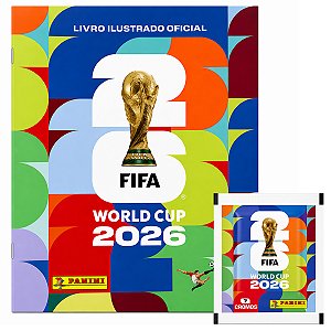 Kit Álbum De Figurinhas Da Copa Do Mundo 2026 Capa Cartão Mole Fifa World Cup + 1 Envelope C/ 7 Adesivos