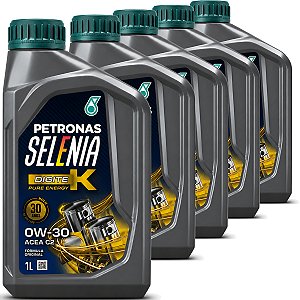 Kit 5 Litros De Oleo Do Motor Lubrificante Selenia Digitek Pure Energy 0W30  ACEA C2 100% Sintético