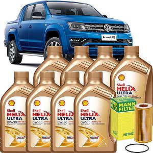 Kit Troca De Oleo 0w30 Shell Vw 504 507 Volkwagen Amarok 3.0 V6 Tdi 2018 2019 2020 2021 2022 2023