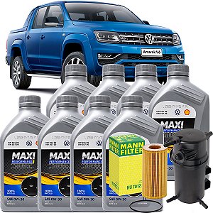 Kit Troca Oleo 0w30 Vw 504 507 E Filtro Gasolina Amarok 3.0 V6 Tdi 2018 2019 2020 2021 2022 2023