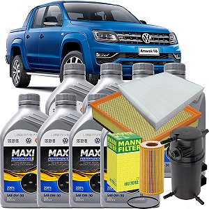 Kit Revisao Oleo 0w30 Shell Vw Amarok 3.0 V6 Turbo Diesel Motor 225cv 2018 2019 2020 2021