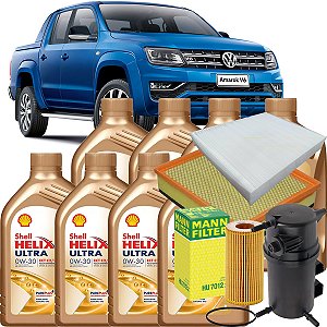 Kit Revisao Oleo 0w30 Shell Vw Amarok 3.0 V6 Turbo Diesel Motor 225cv 2018 2019 2020 2021