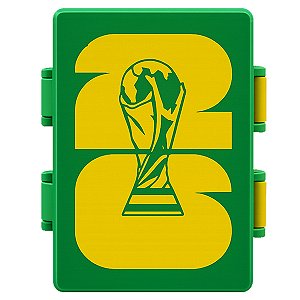 Caixa Porta Figurinhas Copa do Mundo 2026 Case Maleta Organizadora 3D 2 Divisórias 500 Figurinhas