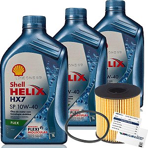 Kit 3 Litros Oleo Lubrificante 10W40 E Filtro Para Peugeot 206 207 Citroen C3 1.4 8V TU3 2007 A 2012