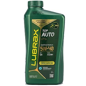 Óleo De Motor Lubrificante Lubrax Valora 5W40 100% Sintético Api SN VW 502 505 Acea A3/B4 Rn 0700