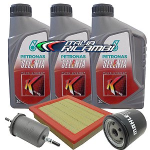 Kit troca de óleo Selenia K Pure Energy 5w30 e filtros ar, óleo, combustível - Fiat Idea Palio Siena 1.0 e 1.4 Fire