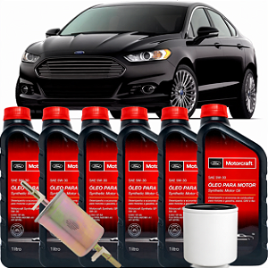 Kit Troca de Óleo 5W30 Sintético Motorcraft + Filtros para Ford Fusion 2.0 Ecoboost