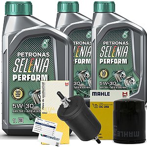 Kit troca de óleo Selenia 5W30 e filtros de óleo e combustível - Fiat Fiorino Idea Palio Punto Siena Strada Uno
