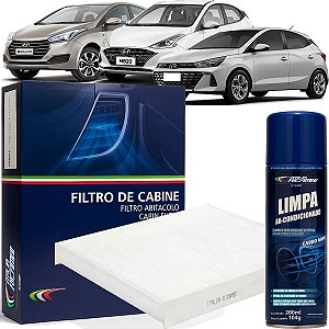 Kit Filtro De Cabine Ar Condicionado Higienizador Hb20 2013 2014 2015 2016 2017 2018 2019 2020 2021 2022 2023 2024 2025