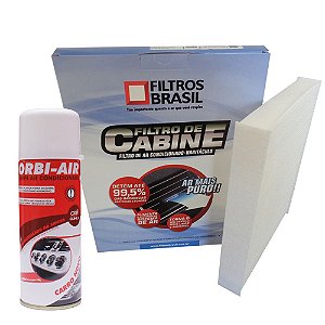 Kit filtro de cabine e higienizador de ar condicionado - Renault Duster 2012 em diante e Sandero Logan até 2014