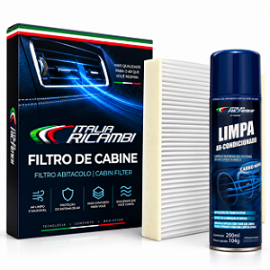 Kit Filtro de Cabine + Higienizador Ar Condicionado Italia Ricambi para Honda Fit City HRV Civic G10