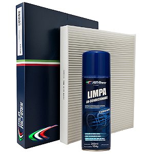 Kit Filtro Ar Condicionado e Higienizador - GM Cobalt Cruze Malibu Onix Prisma Sonic Spin Tracker Camaro