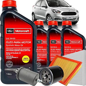 Óleo Motorcraft 5W20 sintético e filtros - Ford Ka 1.0 12V 2014 em diante