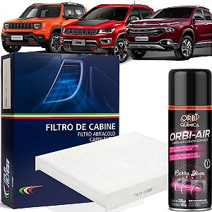 Kit filtro de cabine e higienizador de ar condicionado - Fiat Toro e Jeep Renegade Compass