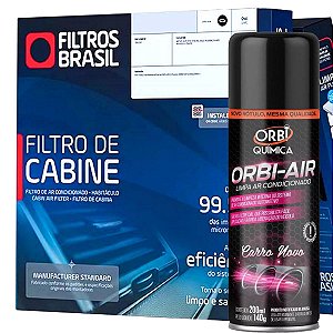 Kit Filtro De Cabine E Higienizador Spray Audi A3 TT S3 Vw Golf G6 G7 Jetta Após 2019 E Taos