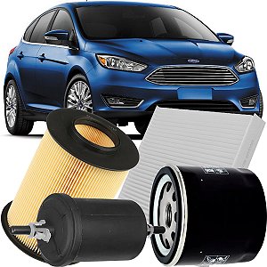 Kit filtros de ar óleo combustível e cabine - Ford Focus 1.6 e 2.0 de 2013 em diante