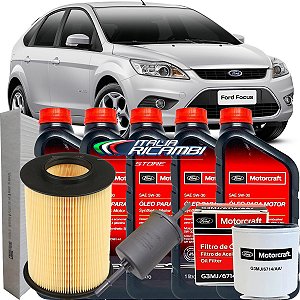 Kit Troca De Oleo Revisão 5w30 100% Sintetico - Ford Focus 2.0 16v Flex / Gasolina Duratec 2009 2010 2011 2012 2013