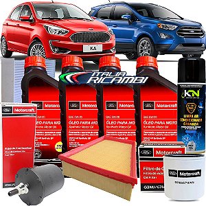 Kit Revisão 5w20 Motorcraft E Filtros De Ar Óleo Combustível Cabine Ford Ka E Ecosport 1.5 12v 3 Cilindros Dragon 2018 2019 2020 2021