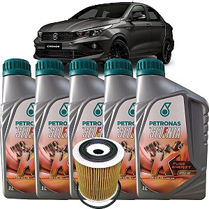 Kit Revisão Troca De Oleo 5w30 Selenia K + Filtro De Óleo Fiat Cronos 1.8 Precision 2017 2018 2019 2020 2021