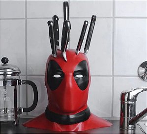 Busto Deadpool Faqueiro Cepo Facas - 20cm
