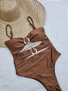 Maiô Fivela Caramelo