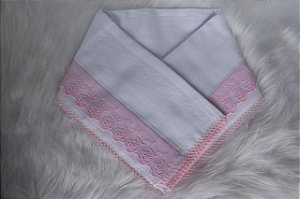 Fraldao Banho C/ Voil 80X120 Rosa Bebe