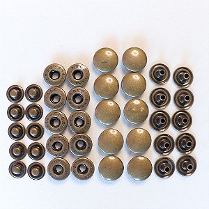 Botão De Pressão Colchete N.14 -Ouro Velho- Contém 10 Unidades